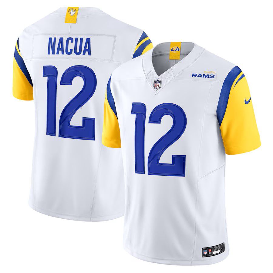 Men Los Angeles Rams #12 Puka Nacua White Nike 2025 Vapor F.U.S.E. Limited Player NFL Jersey->los angeles rams->NFL Jersey